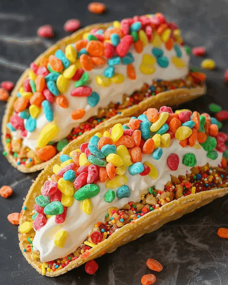 Fruity Pebbles Cheesecake Tacos