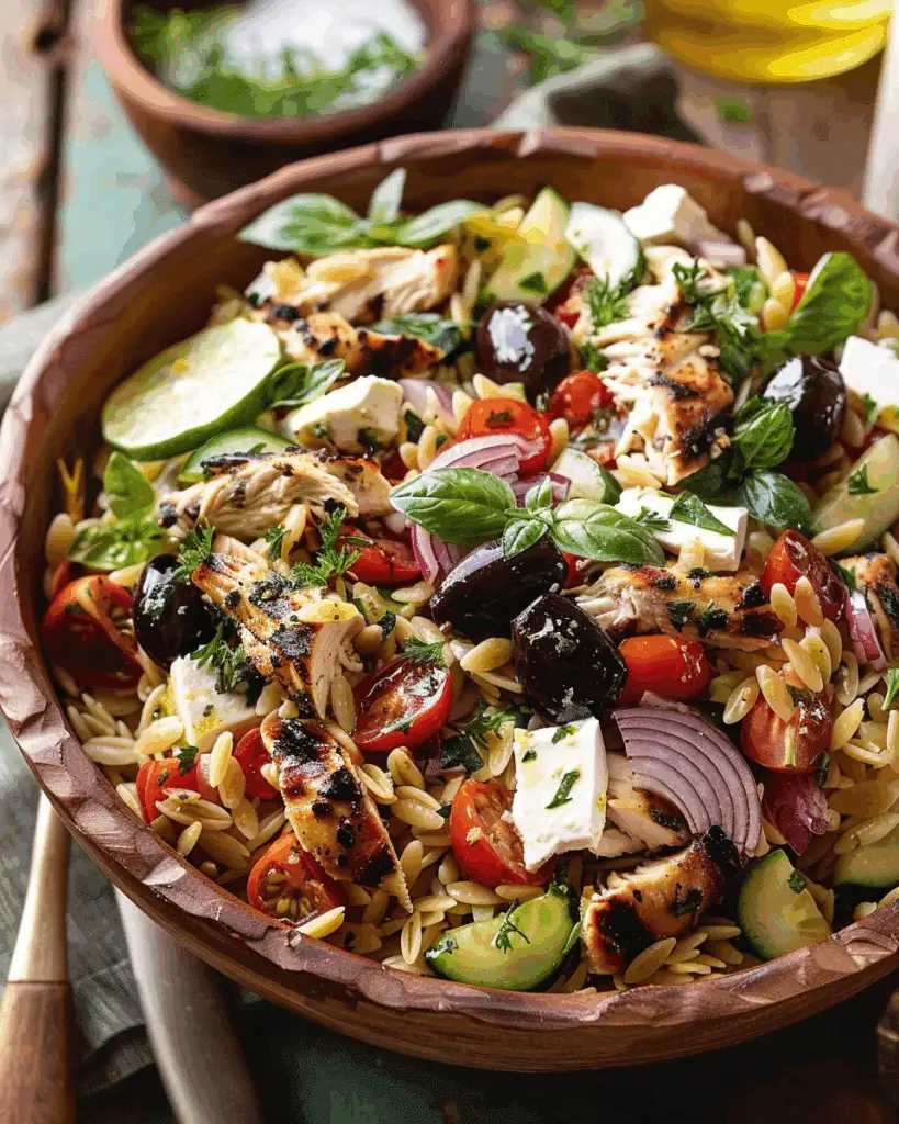 Greek Chicken Orzo Salad