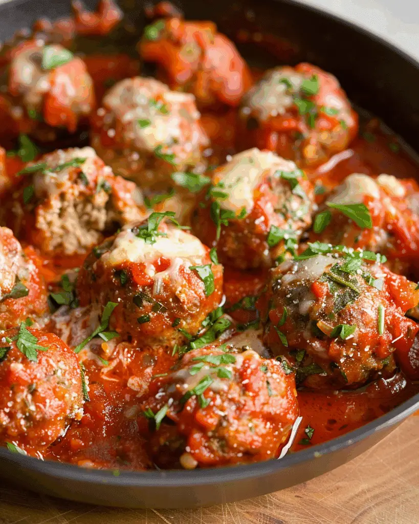 Mozzarella Stuffed Meatballs
