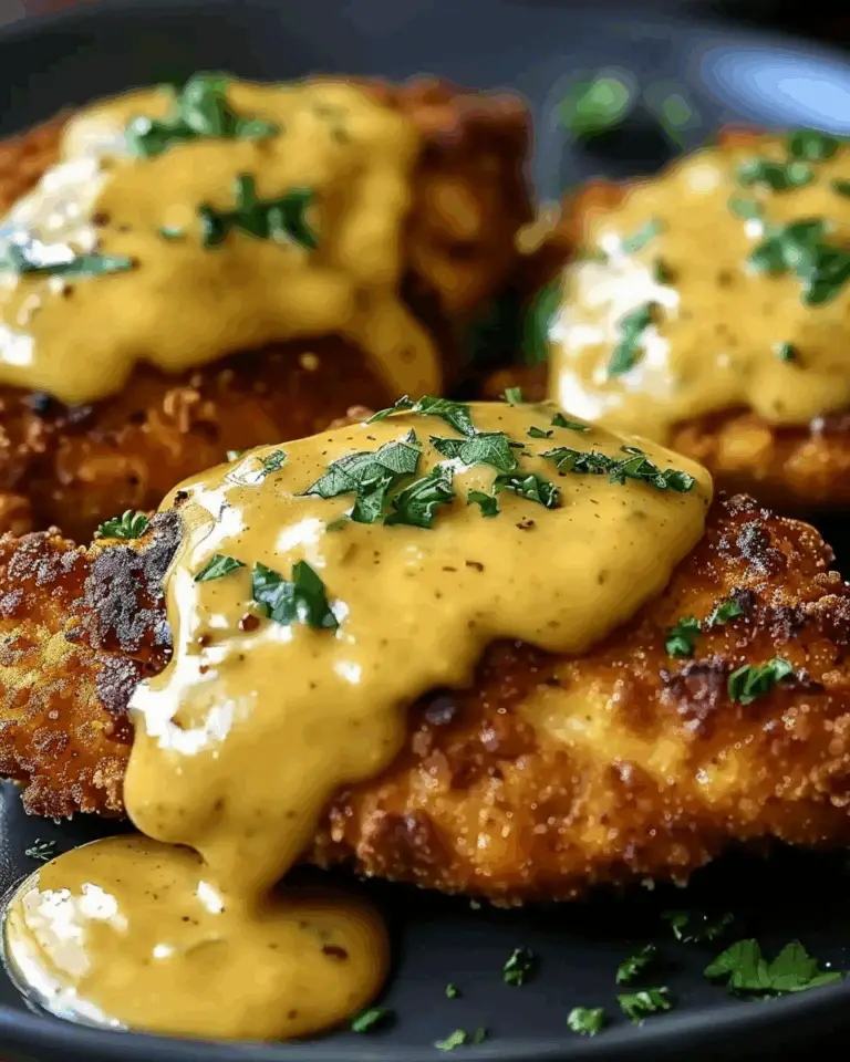 Pretzel Chicken with Mustard-Cheddar Sauce