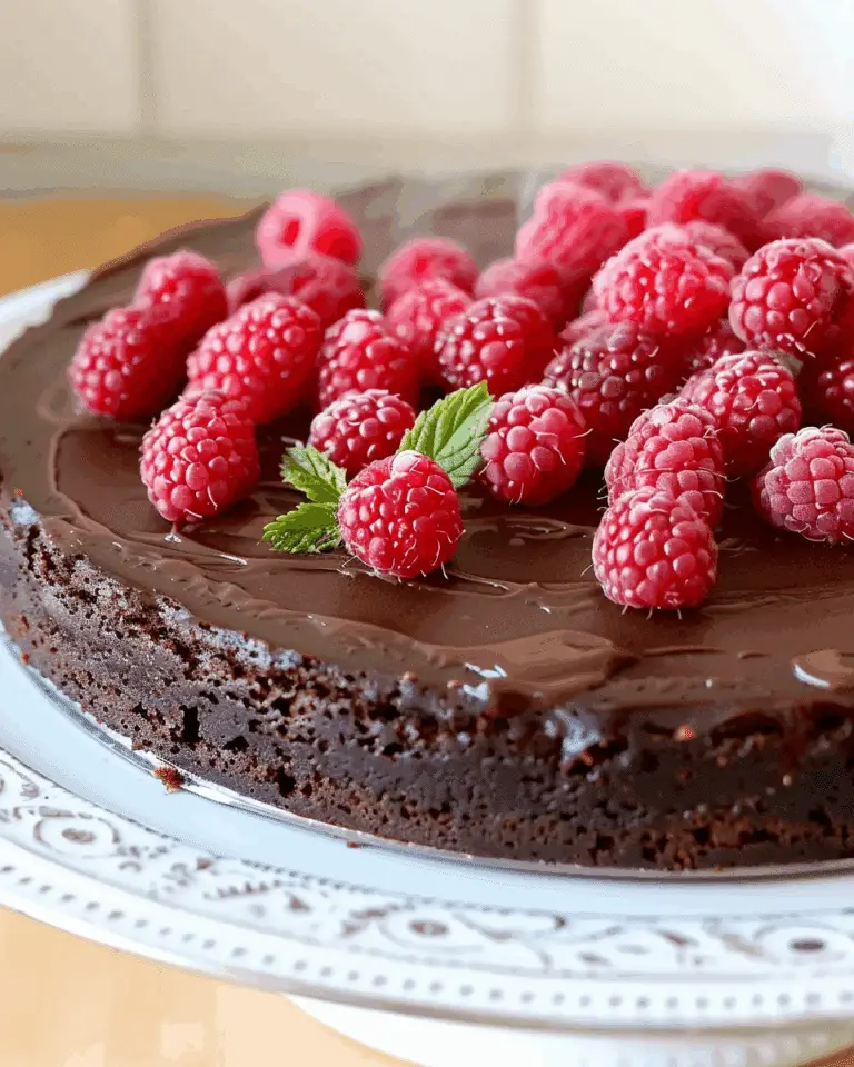 Flourless Chocolate Cake with Wineberries