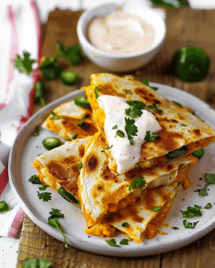 Savory Pumpkin Quesadilla with Smoky Sour Cream