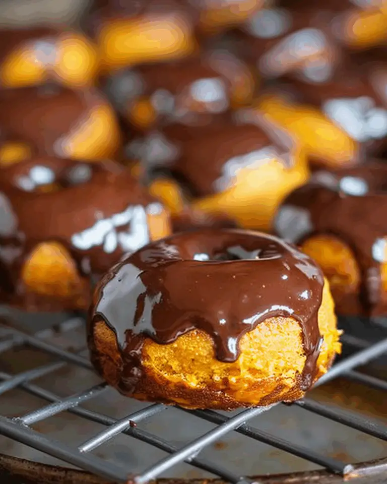 Baked Chocolate Glazed Pumpkin Donut Holes