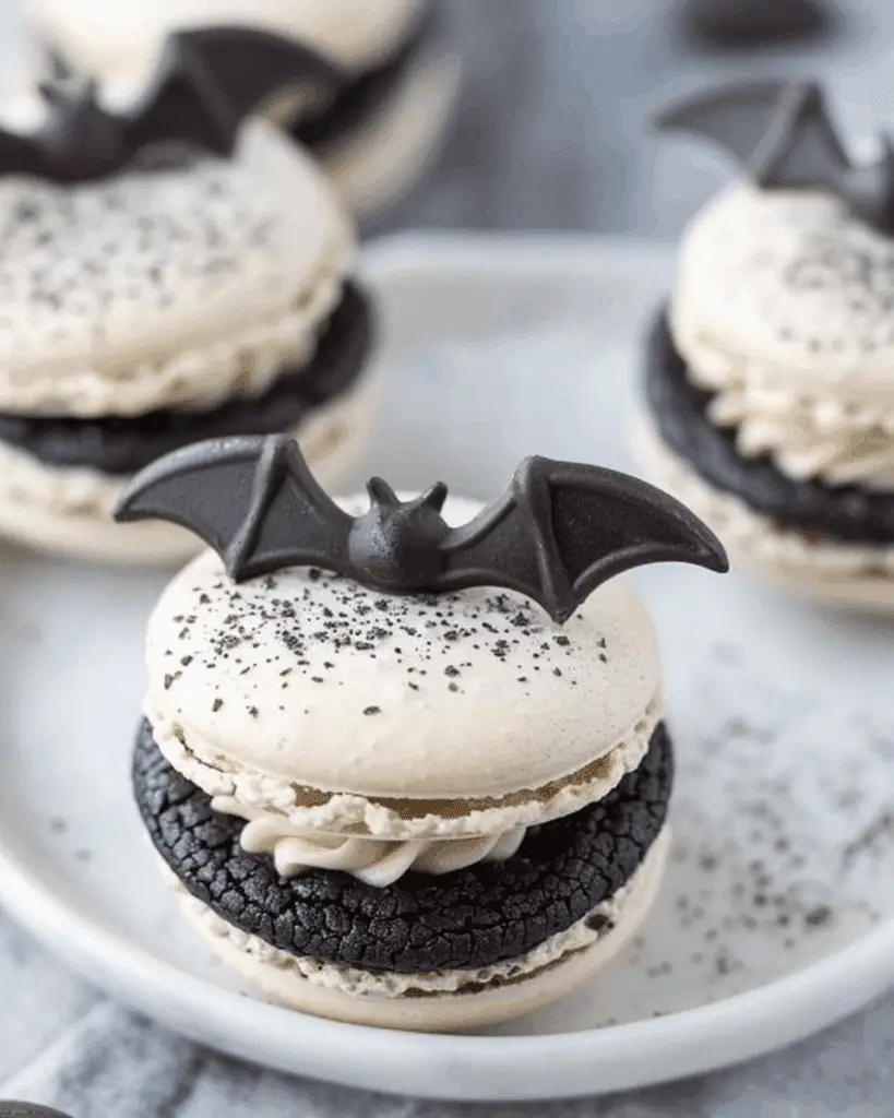Cookies and Cream Macaron Bats