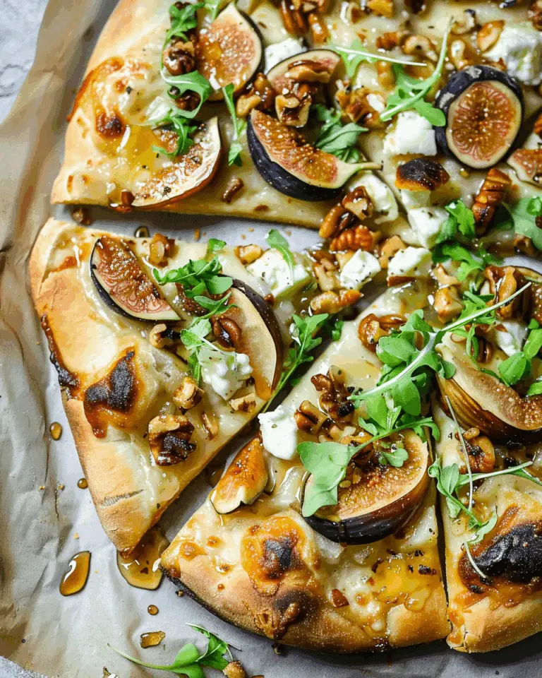 Fig, Pear, Walnut, Brie, Honey and Goat Cheese Pizza