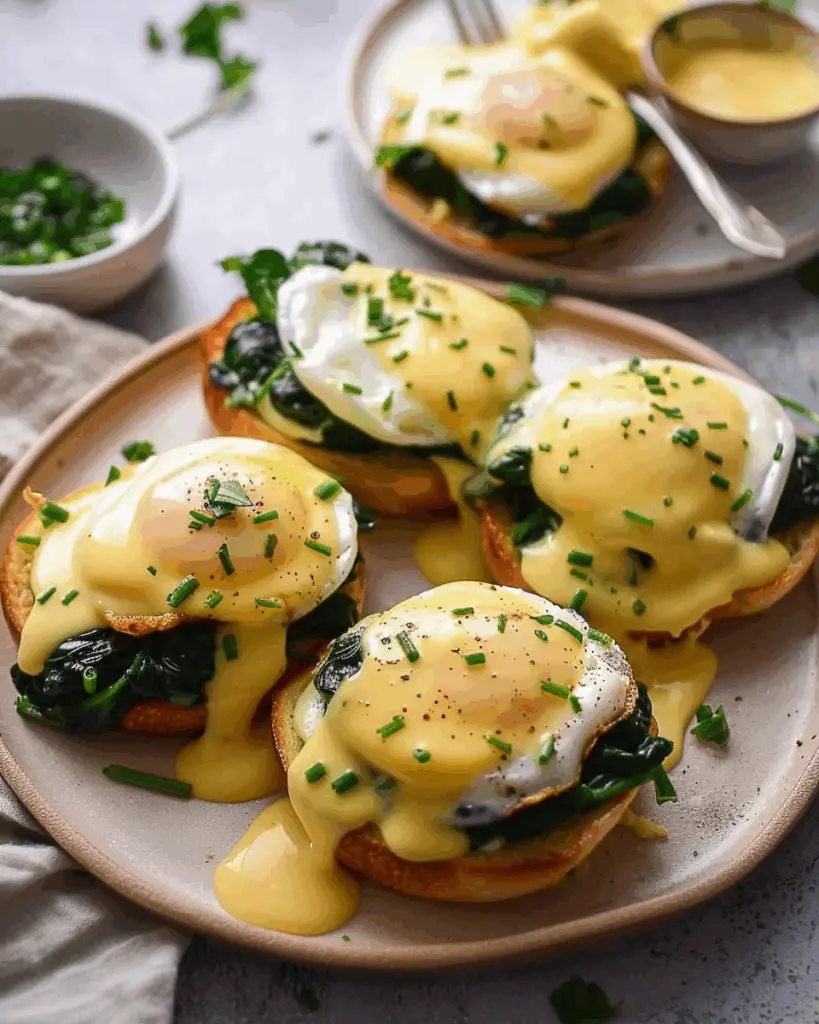 Eggs Florentine with Fresh Spinach & Blender Hollandaise