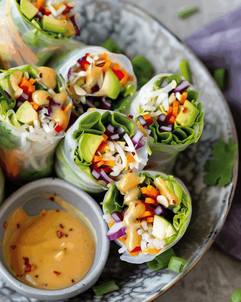 Salad Rolls With Peanut Ginger Sauce