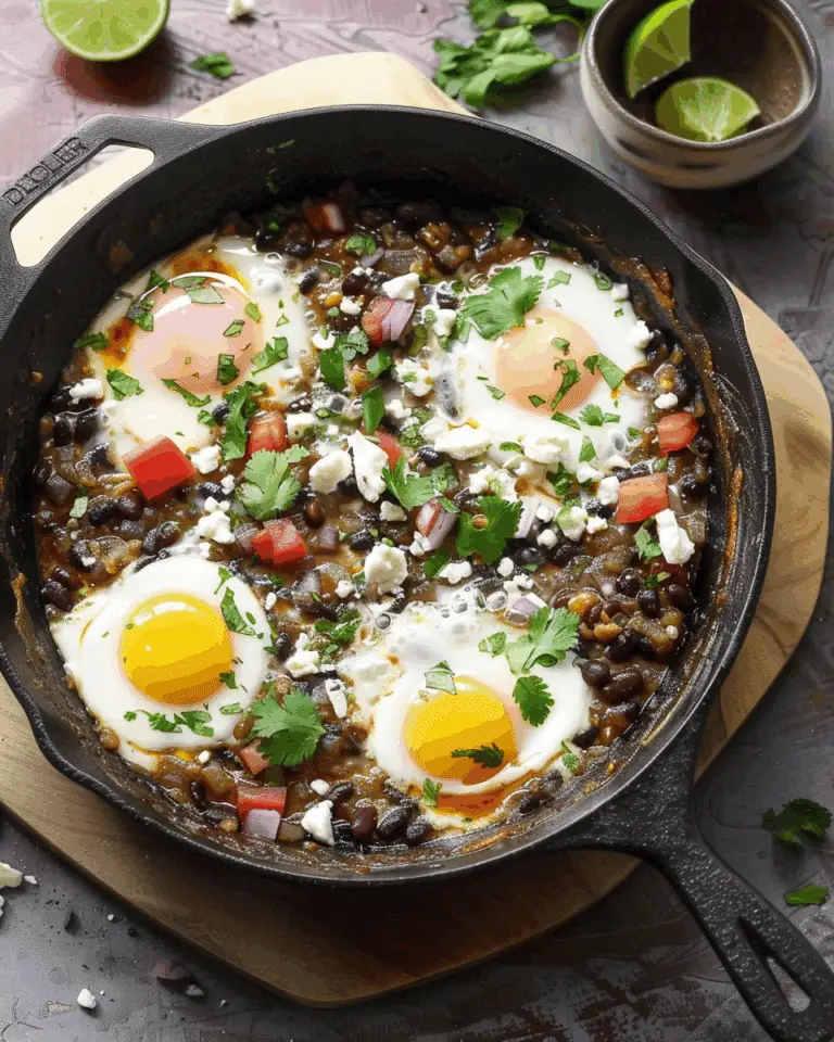 Soft-Cooked Eggs in Spicy Black Beans (Huevos Enfrijolados)