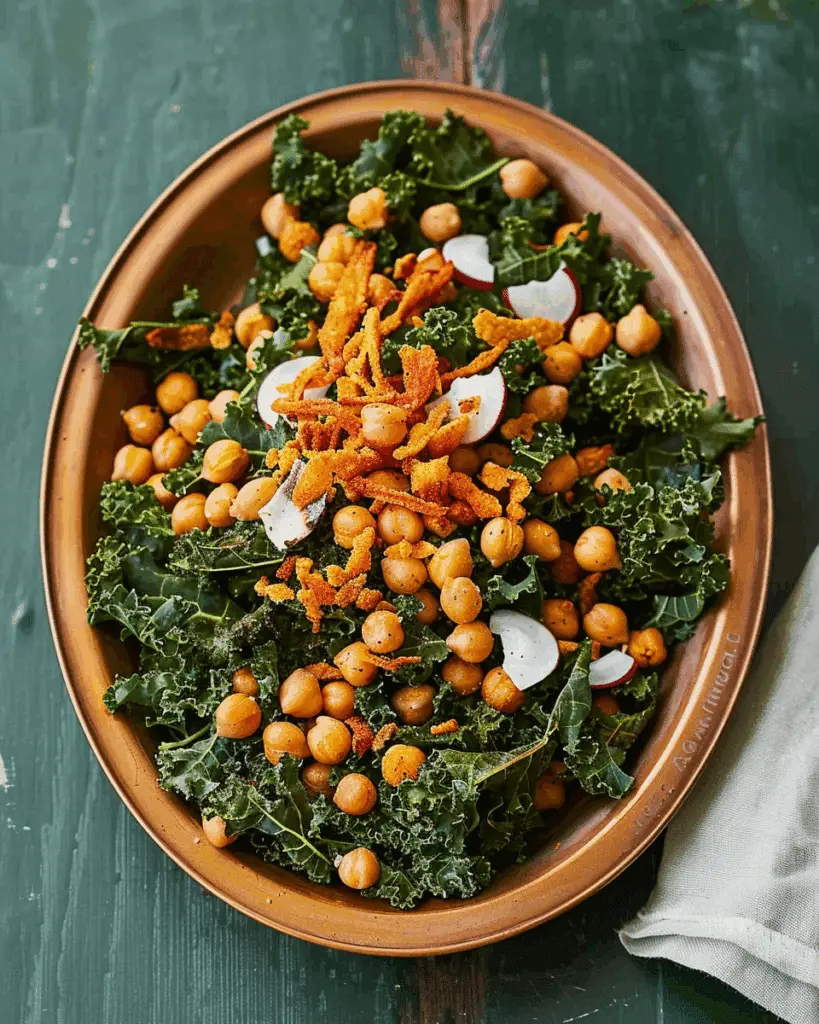 Kale Salad with Crispy Chickpeas