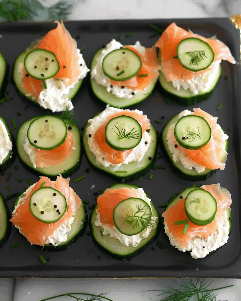Cold Smoked Salmon Cucumber Appetizer with Cream Cheese