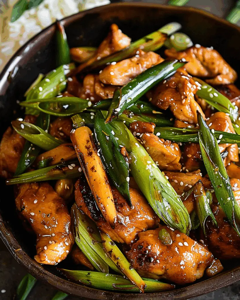 Teriyaki Chicken Stir Fry with Grilled Scallions