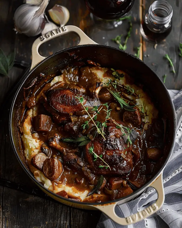 One-Pot 45 Minute Coq au Vin with Brown Butter Sage Mashed Potatoes