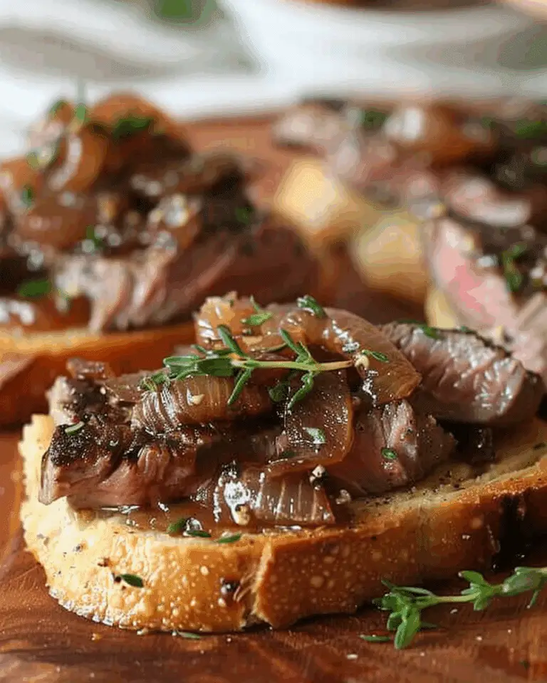 Steak Bruschetta with French Onion Marmalade
