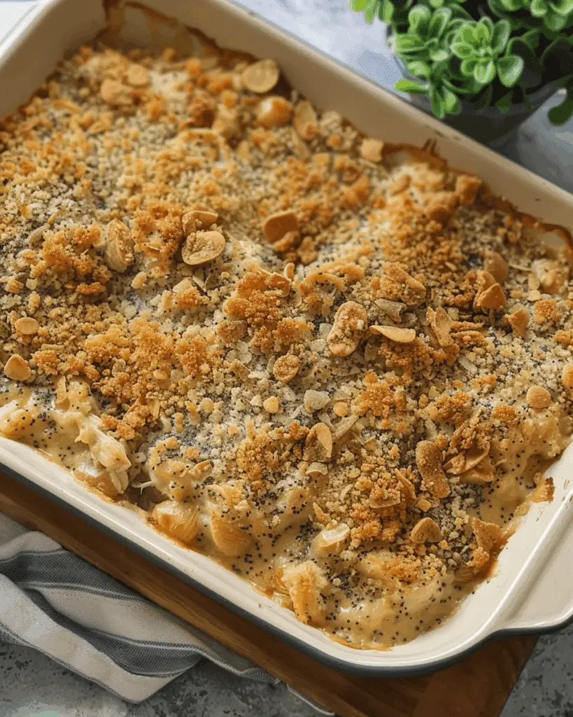 Poppy Seed Chicken Casserole with Water Chestnuts