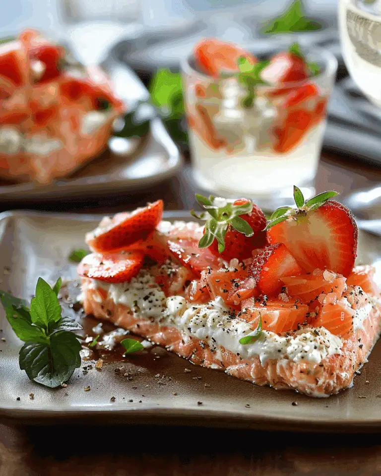 Salmon, Strawberry, and Boursin Cheese
