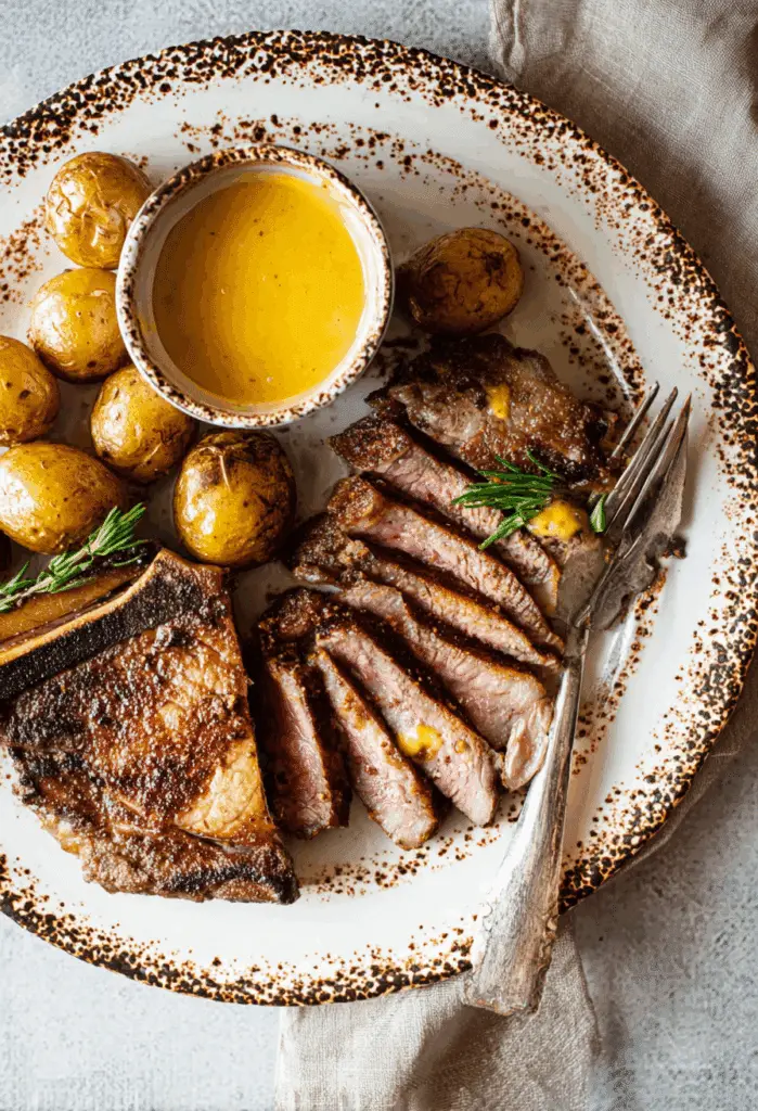 Grilled T-Bone Steaks with Cowboy Butter
