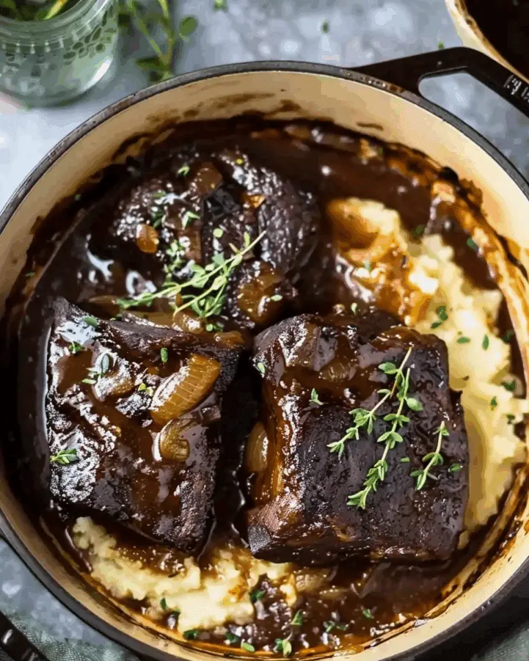 Red Wine Braised Short Ribs in Dutch Oven