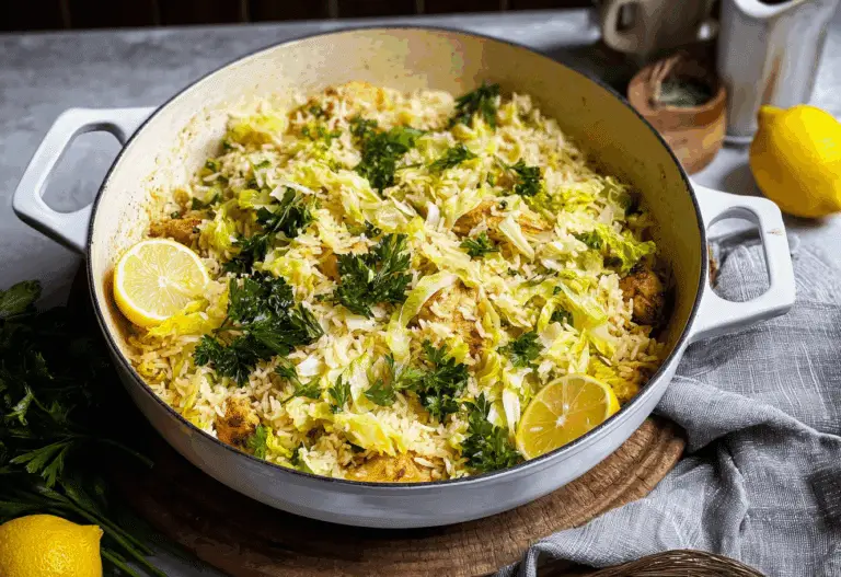 Mediterranean Lemon Rice and Cabbage Recipe