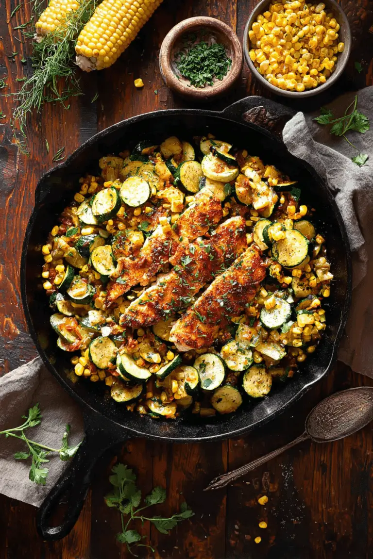 Garlic Butter Chicken with Zucchini and Corn – One-Pan, 30-Minute Meal