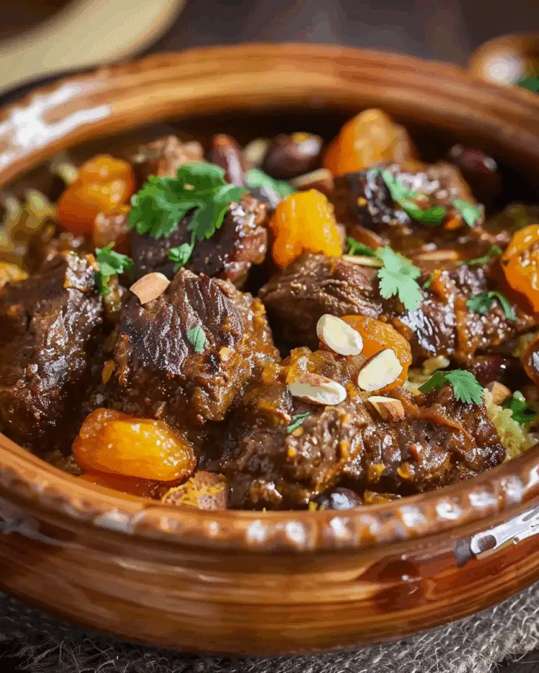Moroccan Lamb Tagine with Apricots and Almonds