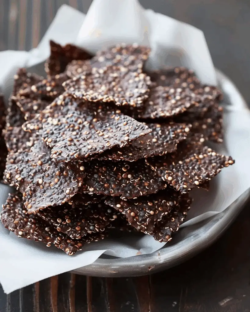 4-Ingredient Dark Chocolate Quinoa Crisps