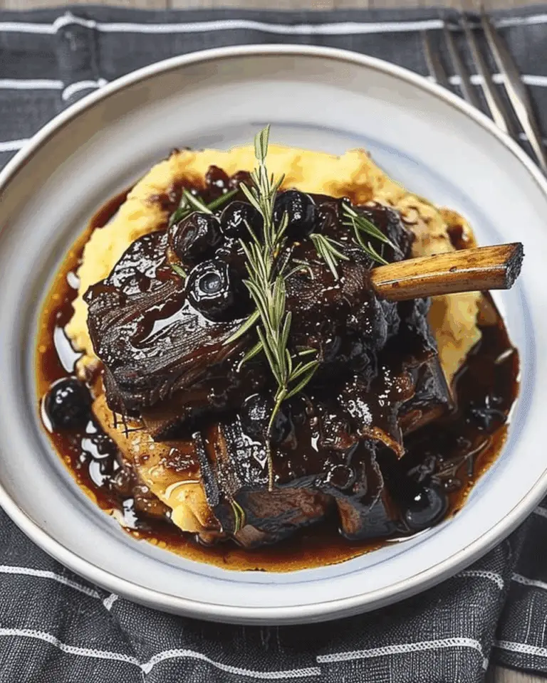 Blueberry Balsamic Braised Beef Short Ribs