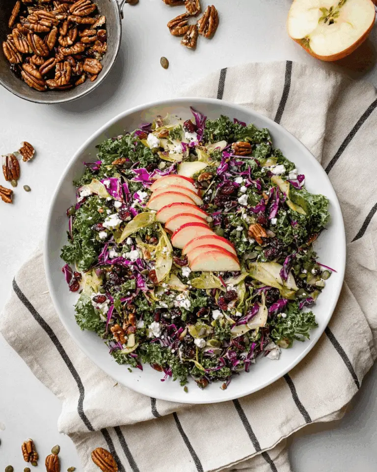 Brussels Sprouts Kale Honeycrisp Apple Salad with Maple Cider Dressing