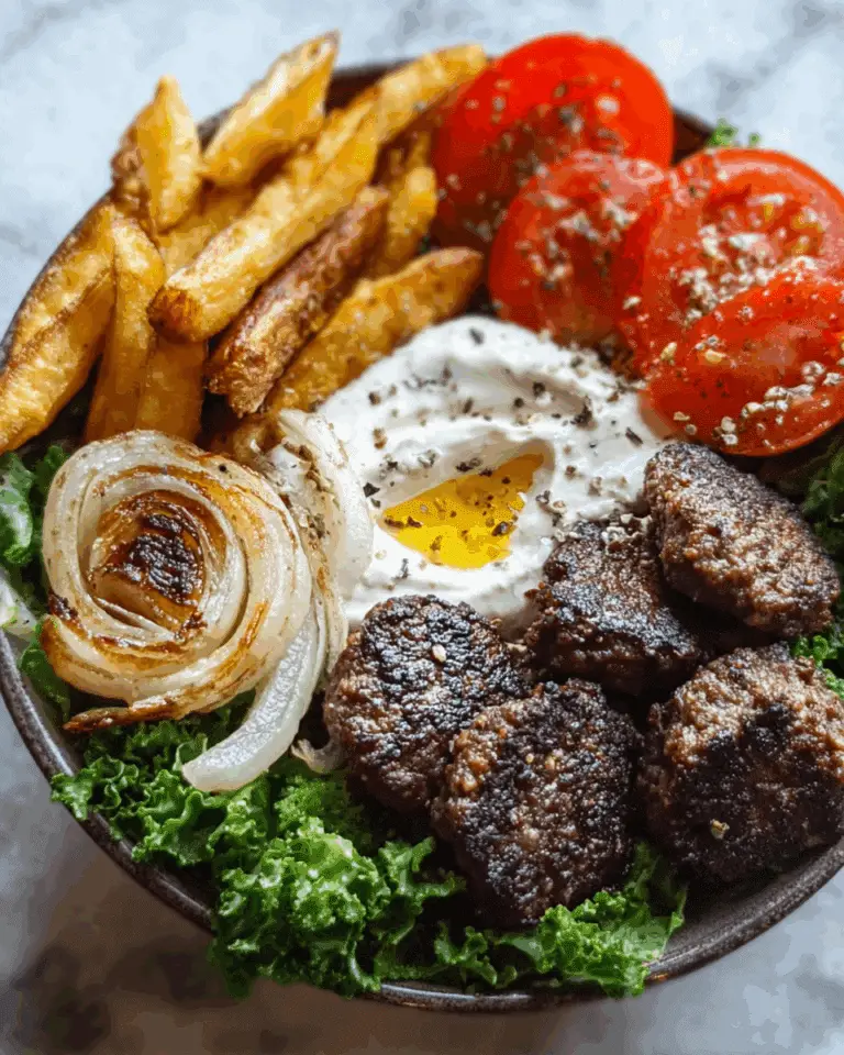 Burger Bowls with Caramelized Onion Aioli