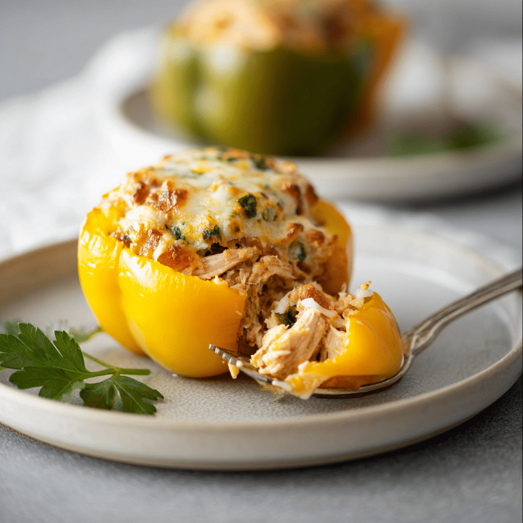 Leftover Turkey Stuffed Peppers
