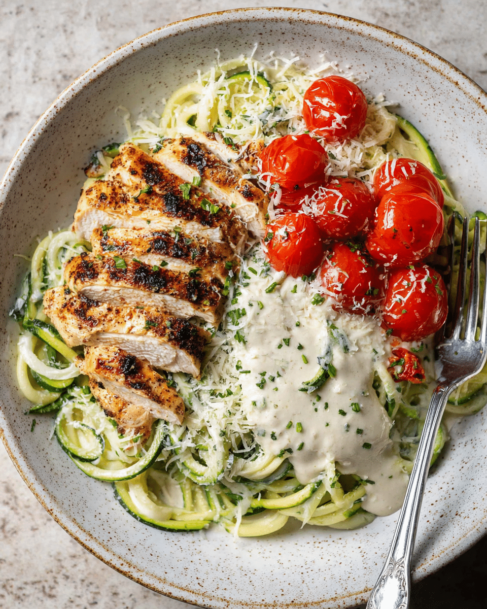 Zucchini Noodle Chicken Alfredo