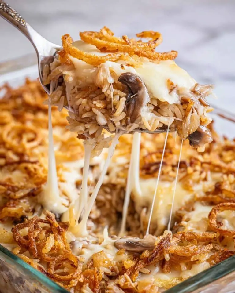 French Onion Ground Beef and Rice Casserole