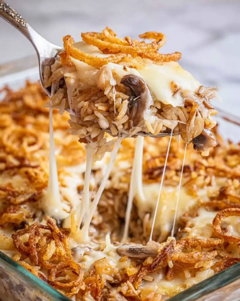 French Onion Ground Beef and Rice Casserole