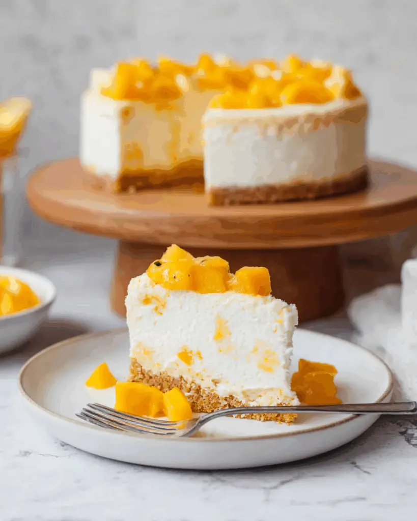 No Bake Mango Cheesecake