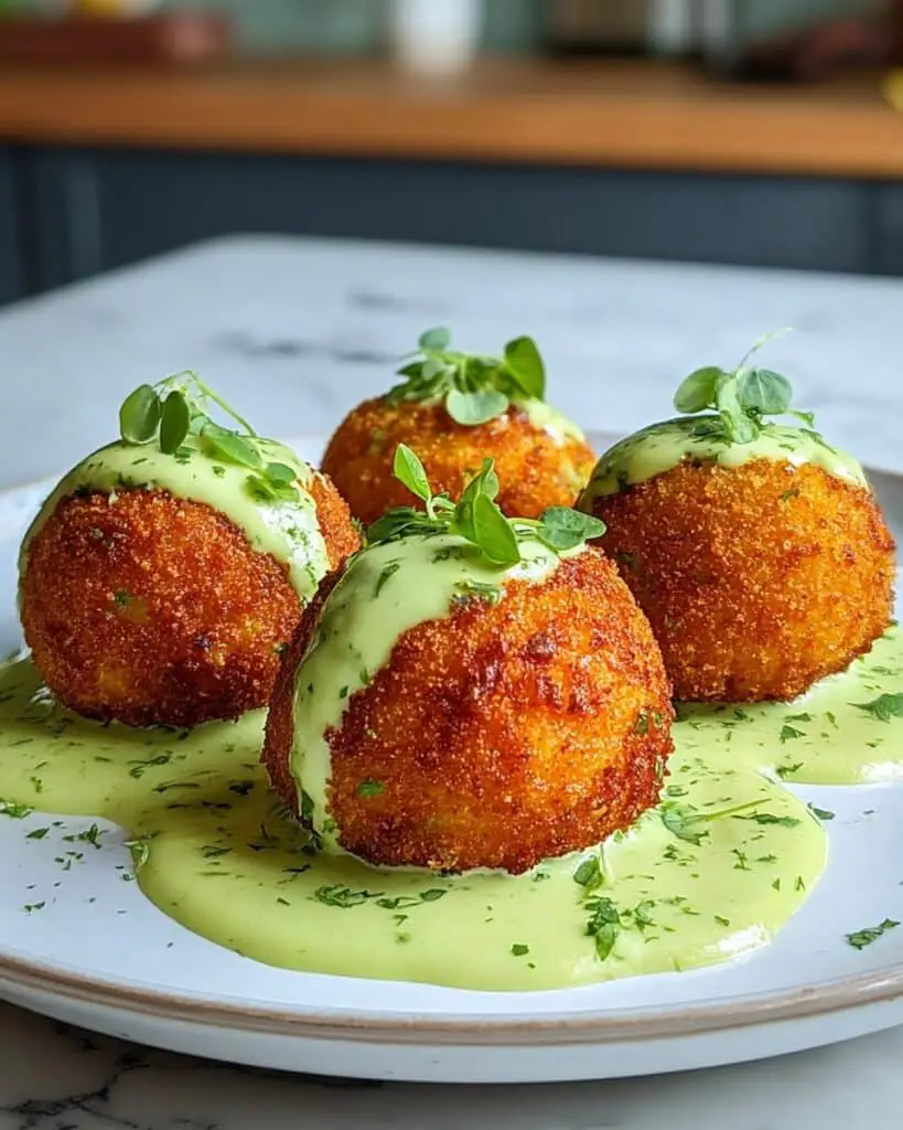 Easy Salmon Balls with Creamy Avocado Sauce