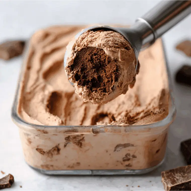 No Churn Chocolate Brownie Ice Cream