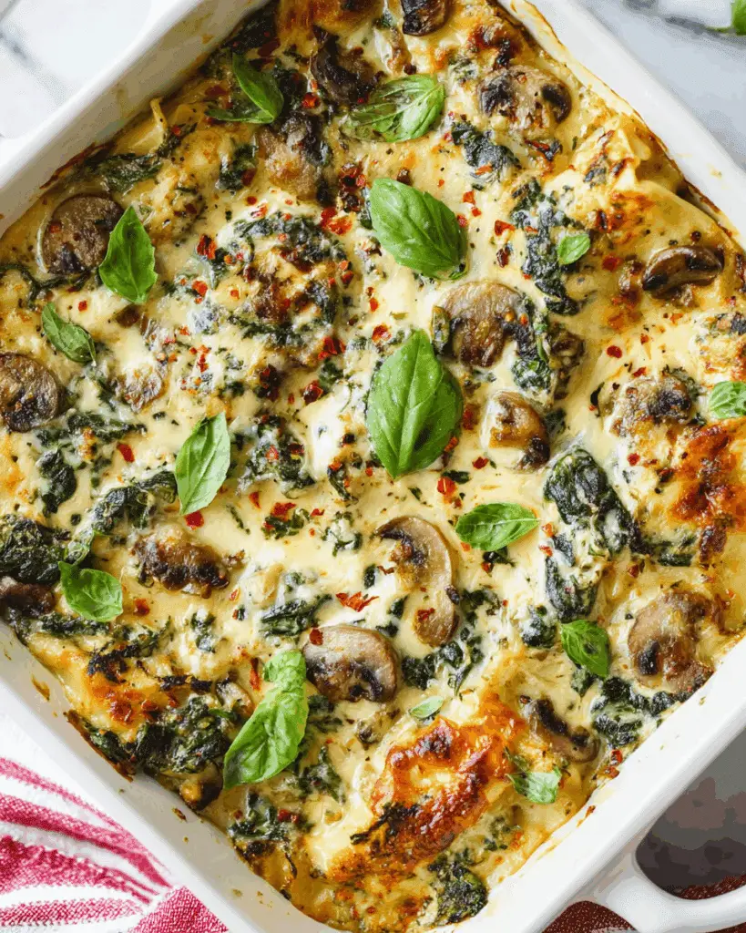 White Chicken Lasagna (with Spinach & Mushroom)