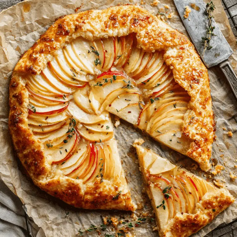 Apple Cheddar Galette with Crispy Herb Cheddar Crust