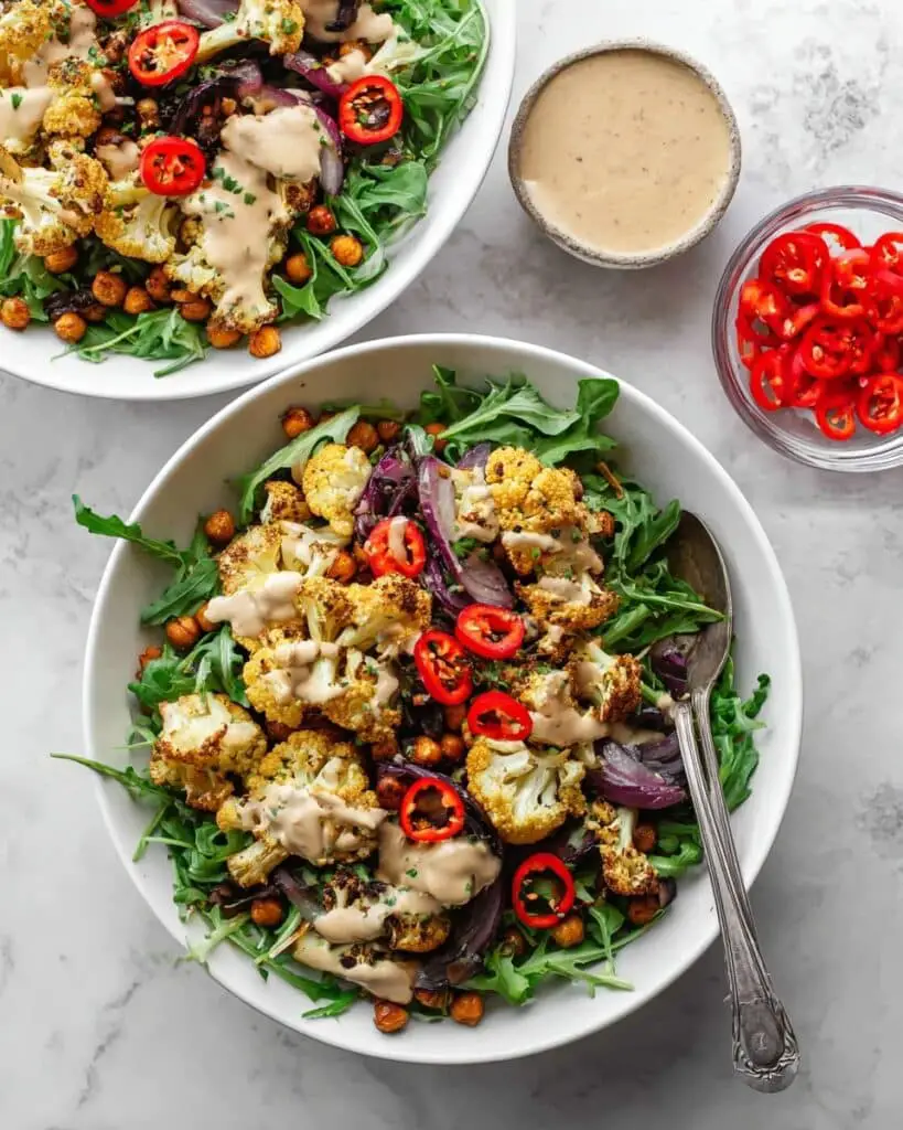 Roasted Cauliflower and Chickpea Salad
