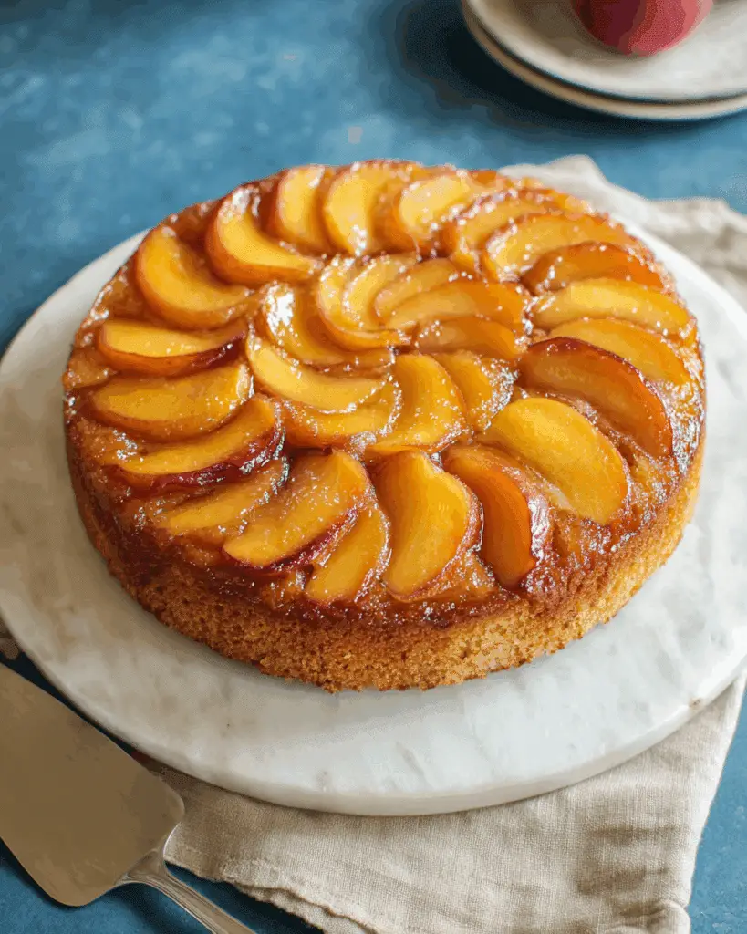 Peach Cornmeal Skillet Cake