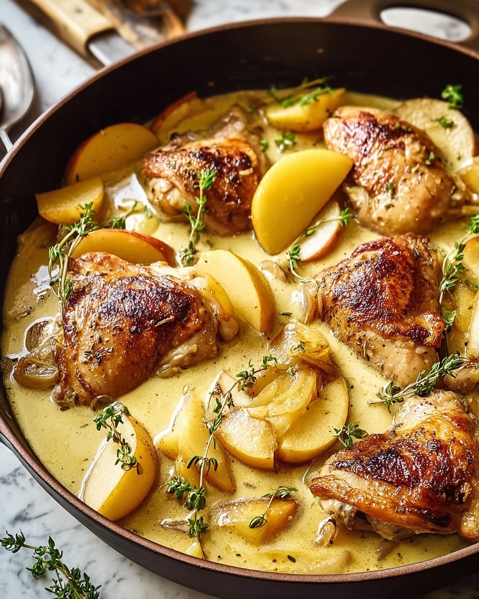 French Chicken Casserole with Apples and Cider Recipe