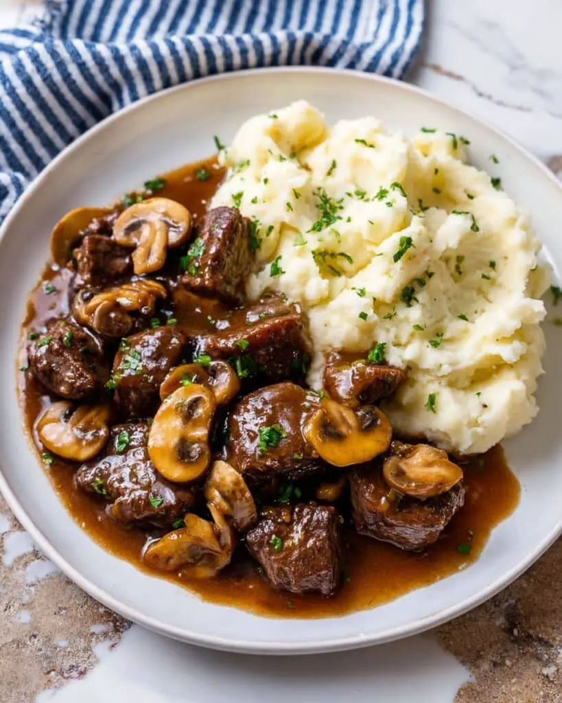 Beef Tenderloin Tips in Mushroom Gravy Recipe