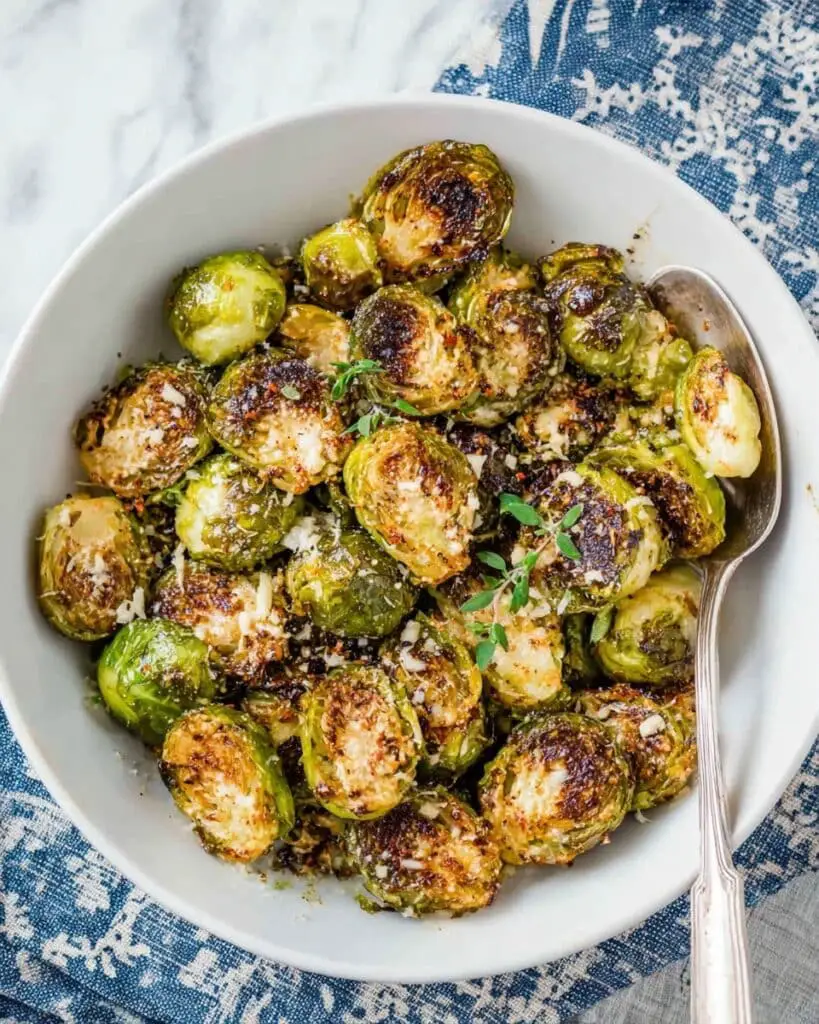 Garlic Parmesan Roasted Brussels Sprouts Recipe