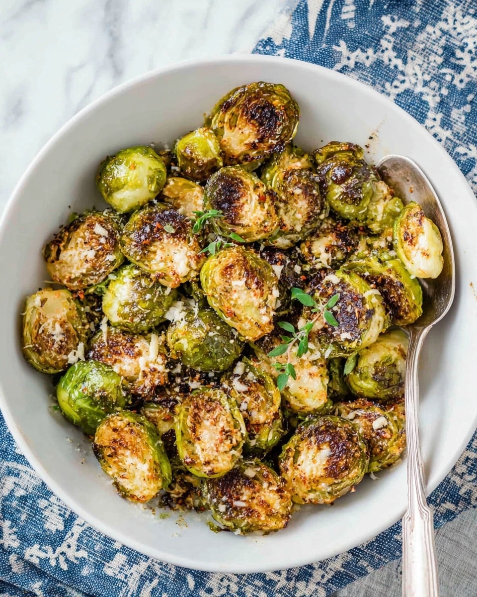 Garlic Parmesan Roasted Brussels Sprouts Recipe