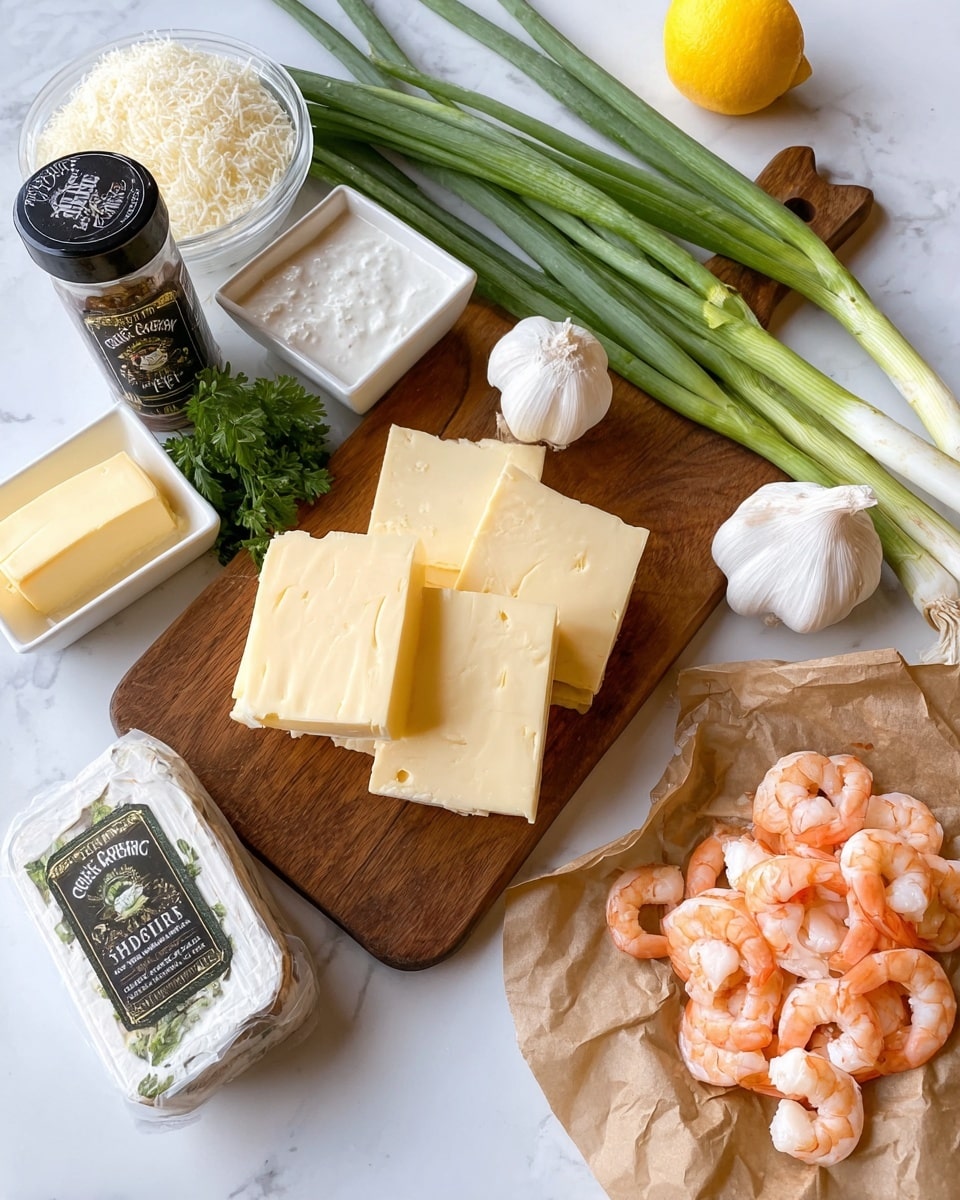 The image shows a white oval plate on a white marbled surface filled with creamy layered dip topped with melted golden brown cheese and scattered fresh green parsley. Around the dip perimeter, there is a circle of toasted golden brown round bread slices. One bread slice at the dip edge is dipped into the creamy layer, showing some soft vegetable pieces beneath the cheese. The dip has a thick, smooth, and slightly browned texture from baking, and the parsley adds a fresh touch on top. Photo taken with an iphone --ar 4:5 --v 7