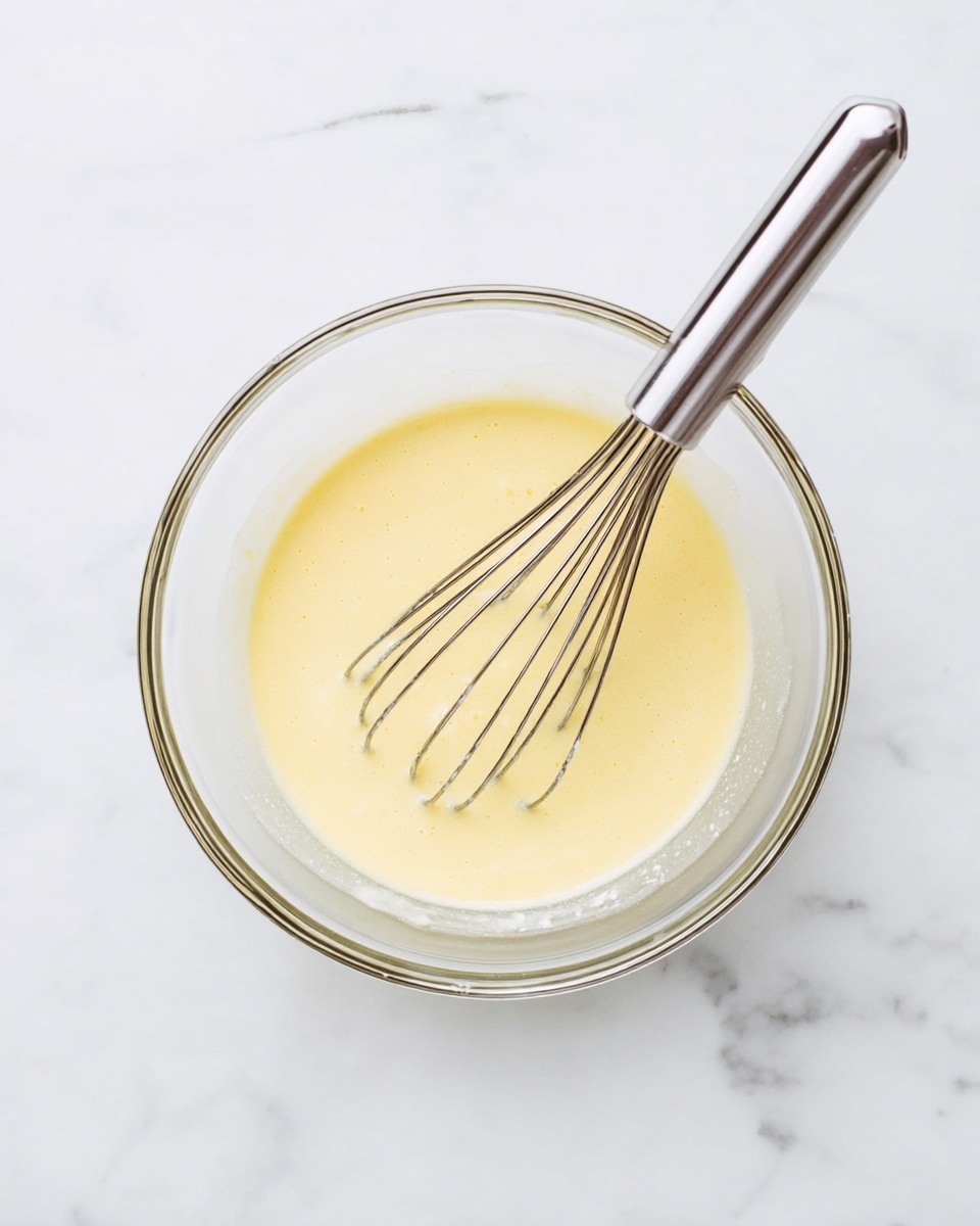 Two thick, fluffy Japanese pancakes sit side by side on a flat black non-stick pan. Each pancake shows three layers: a light golden brown top with a smooth, slightly rounded texture, a thick pale yellow middle layer that looks soft and airy, and a thin, light brown crust at the base. The pancakes are tall and puffed, showing their soft, sponge-like texture. The pan has small white speckles and is placed on a stove with a white marbled surface and a white tiled background. photo taken with an iphone --ar 4:5 --v 7