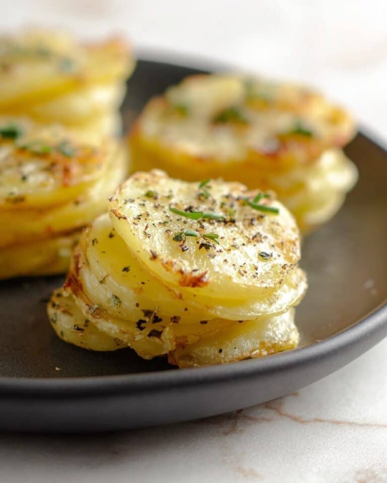 Roasted Garlic Parmesan Potato Stacks Recipe