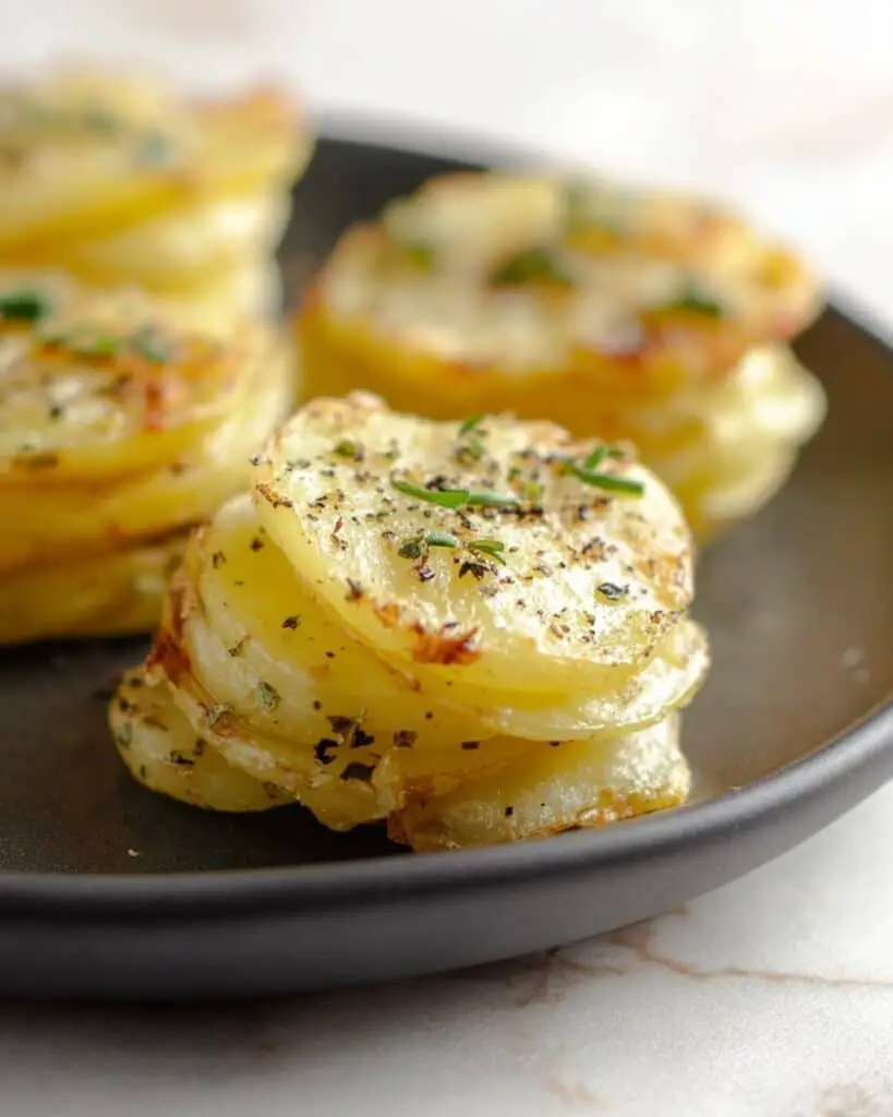Roasted Garlic Parmesan Potato Stacks Recipe