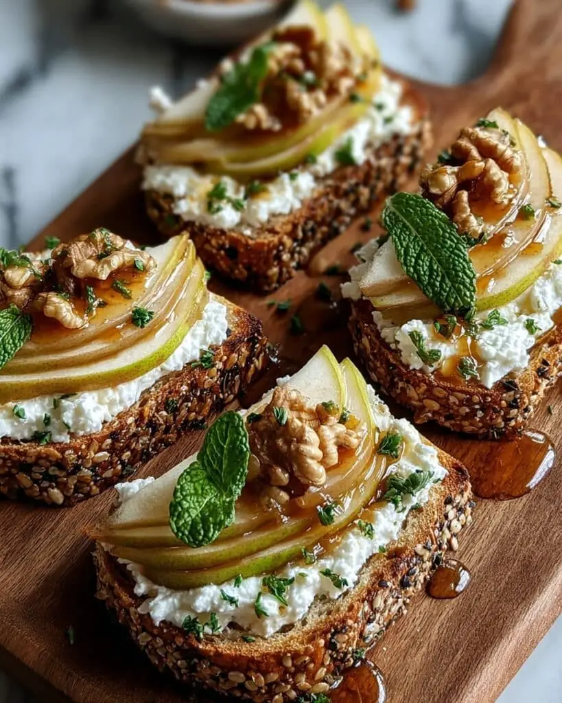 Pear & Honey Ricotta Toast Delight Recipe