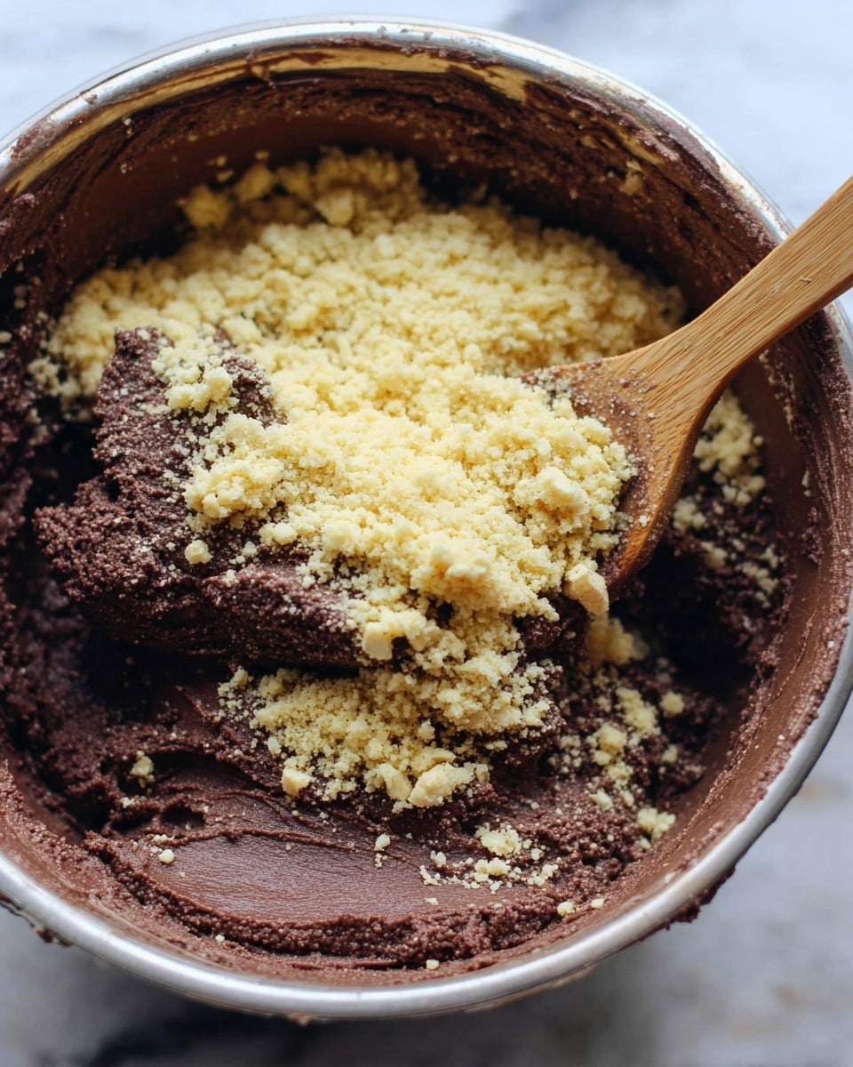 The image shows several round, brown cookie dough balls placed evenly on a baking sheet. Each dough ball has visible small pieces of nuts mixed in, giving a slightly coarse texture. The cookies are smooth on top with a matte finish and have a soft, thick look. They are arranged close to each other with soft shadows on a white marbled surface visible beneath the baking sheet. photo taken with an iphone --ar 4:5 --v 7
