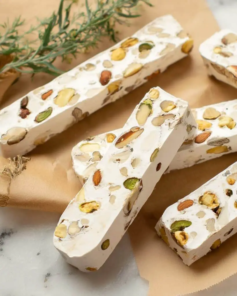 Homemade Torrone Italian Nut Nougat Recipe